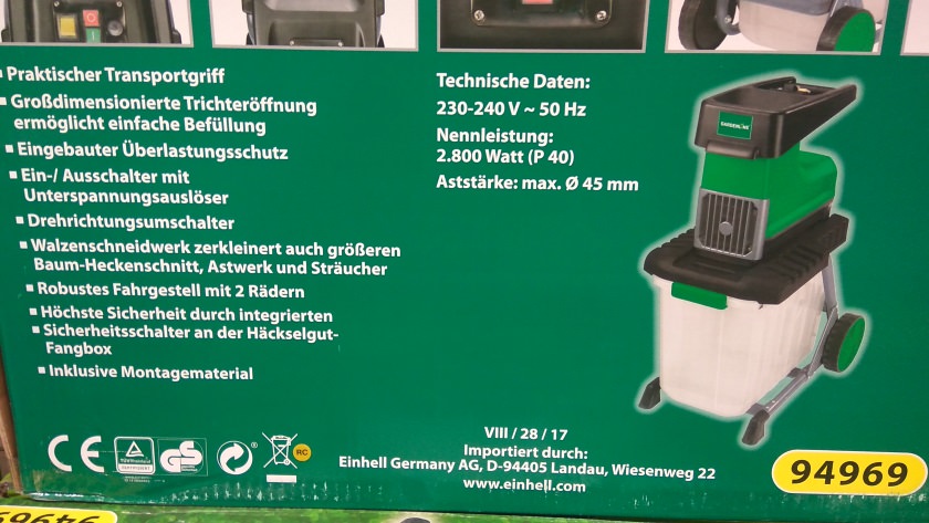 Der Aldi Häcksler 2017 ist wieder ein echter Preis-Leistungs Volltreffer